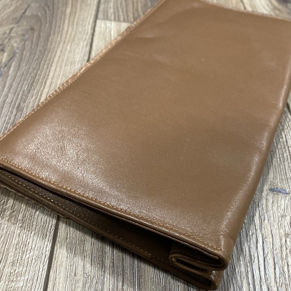 JASMIN VTG Snakeskin Brown Leather Snap Clutch - Picture 3 of 11